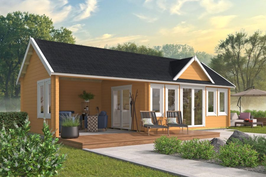 Tuindeco Big Ben blokhut - 930x400 cm vuren Red class wood geïmpregneerd