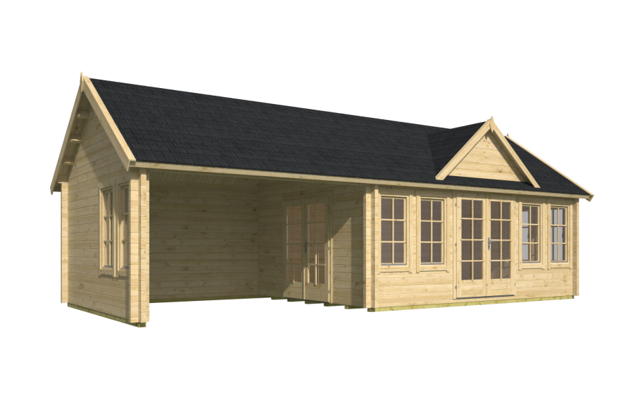 Tuindeco Big Ben blokhut - 930x400 cm vuren Red class wood geïmpregneerd