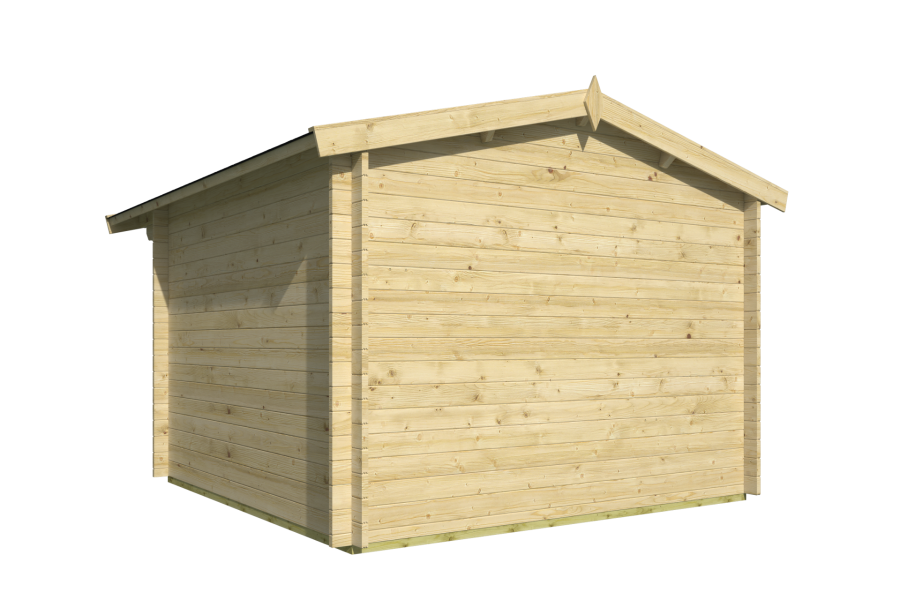 Tuindeco Albacete blokhut 300x300 cm + luifel 70 cm 34 mm vuren blank