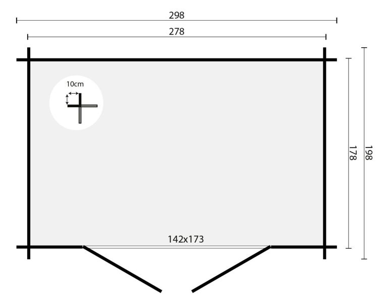 Tuindeco Somo Blokhut 300x200 cm 28 mm vuren blank