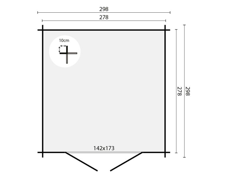 Tuindeco Noja Blokhut 300x300 cm 28 mm vuren groen geïmpregneerd
