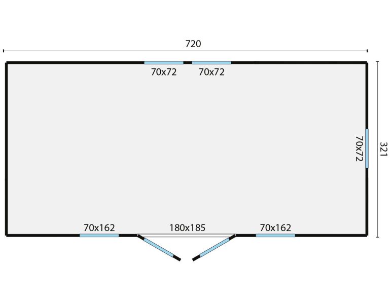 Tuindeco Dan Circuswagen 328x720 cm 19mm vurenhout blank