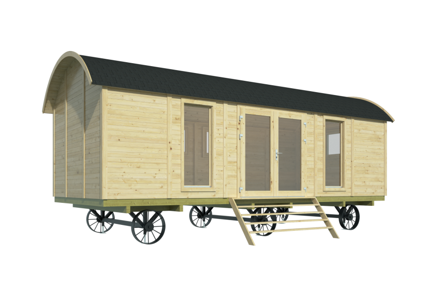 Tuindeco Dan Circuswagen 328x720 cm 19mm vurenhout blank