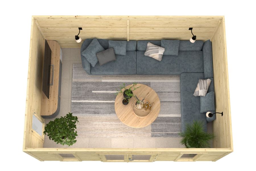 Tuindeco Marco Blokhut 500x350 cm 28 mm vuren honing geïmpregneerd