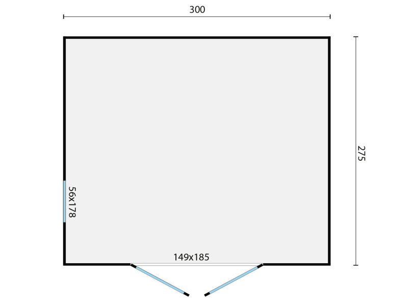 Tuindeco Tino Blokhut 300x275 cm 28 mm vuren honing geïmpregneerd