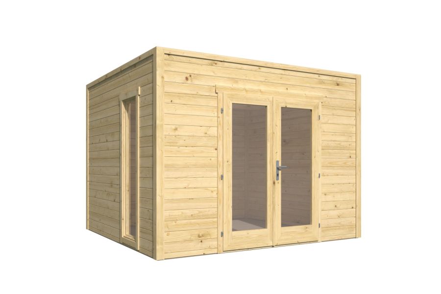 Tuindeco Tino Blokhut 300x275 cm 28 mm vuren grijs geïmpregneerd