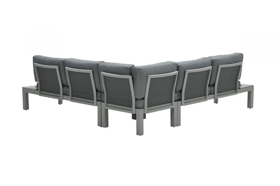 Adelaide lounge set 4-delig carbon black/ mystic grey
