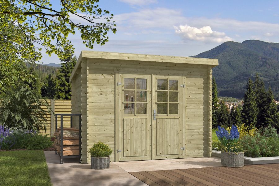 Outdoor Life Nadia Blokhut 295x195 cm 28 mm vuren Groen geïmpregneerd