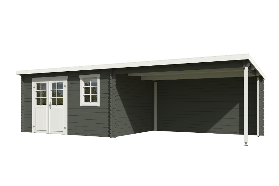 Outdoor Life Aida Blokhut 780x295 cm 28 mm vuren Green Grey-Wit gecoat