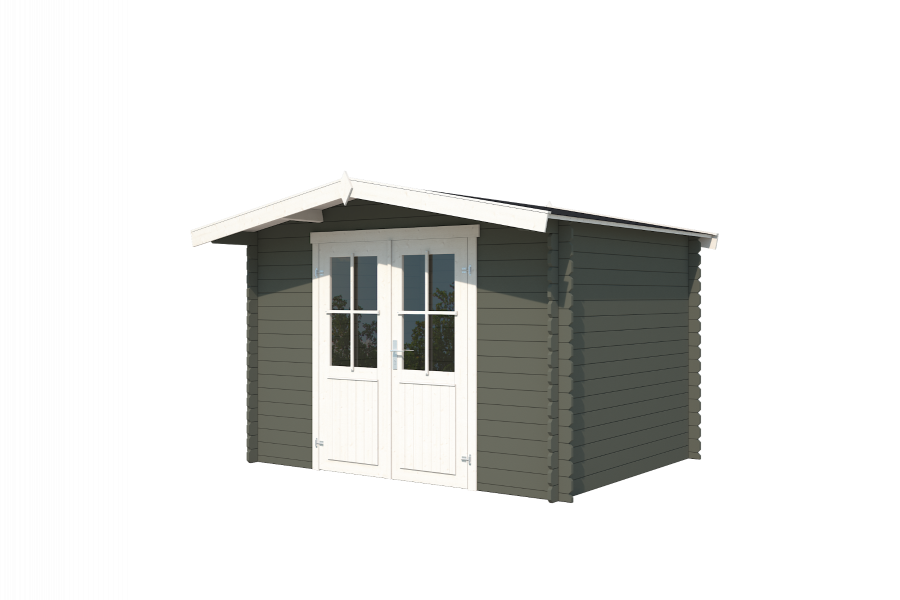 Blokhut Baltimore 292x230 cm - Green Grey-Wit gecoat secondary