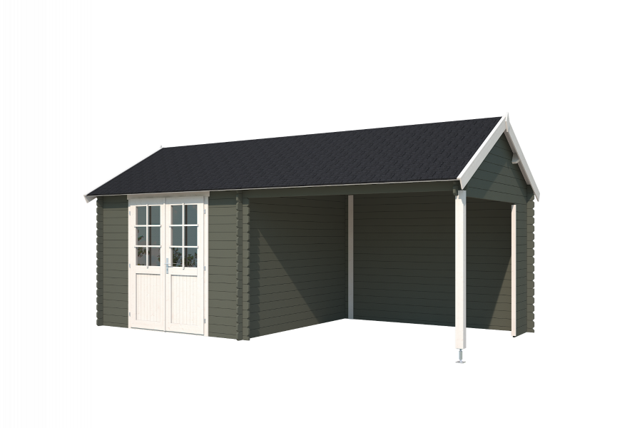 Blokhut Fraya 575x275 cm - Green Grey-Wit gecoat second