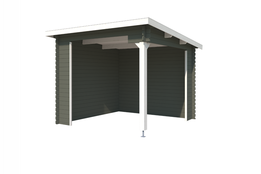 Blokhut Lara 275x275 cm - Green Grey-Wit gecoat second
