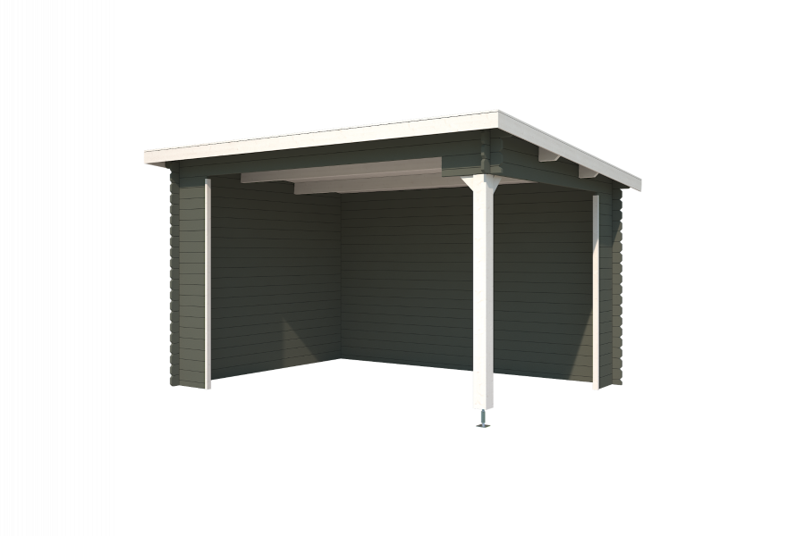 Blokhut Lara 380x275 cm - Green Grey-Wit gecoat second