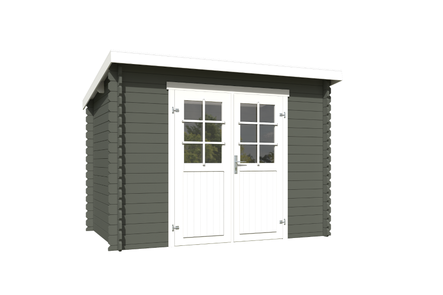 Outdoor Life Nadia Blokhut 295x195 cm 28 mm vuren Green Grey-Wit gecoat