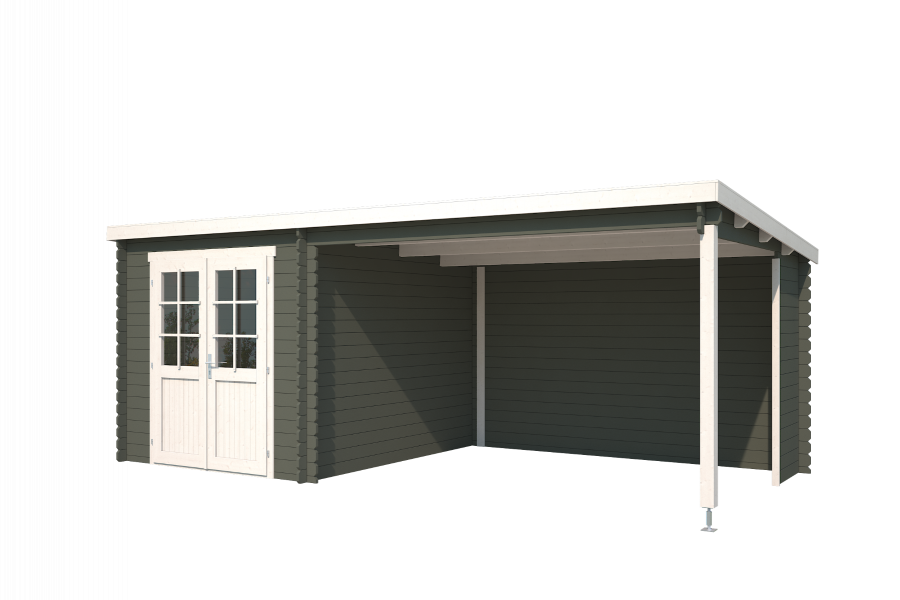 Blokhut Sunniva 570x275 cm - Carbon Grey-Wit gecoat second