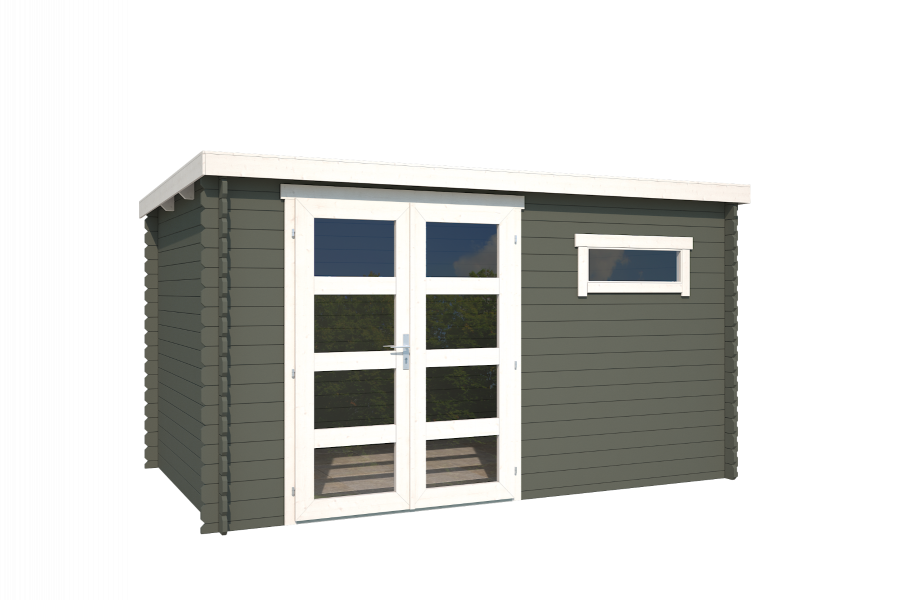 Blokhut Timian 380x230 cm - Green Grey-Wit gecoat second