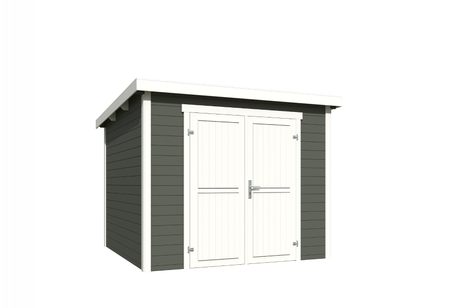 Outdoor Life Mila Tuinhuis 250x250 cm 28 mm vuren Green Grey-wit gecoat