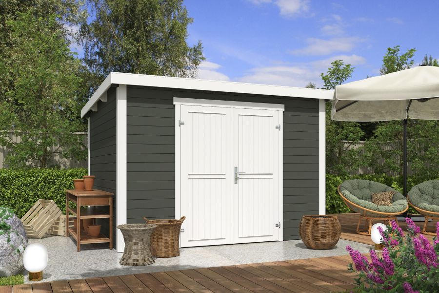 Tuinhuis Lotta 300x250 cm - Green Grey-wit gecoat - main