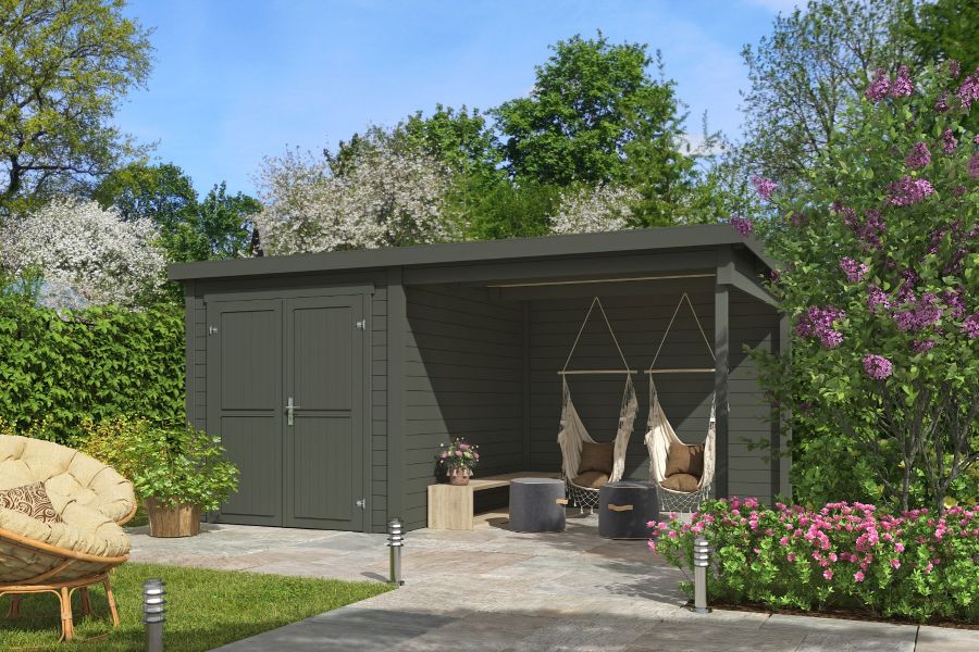 Tuinhuis Finn 450x250 cm - Green Grey gecoat - main