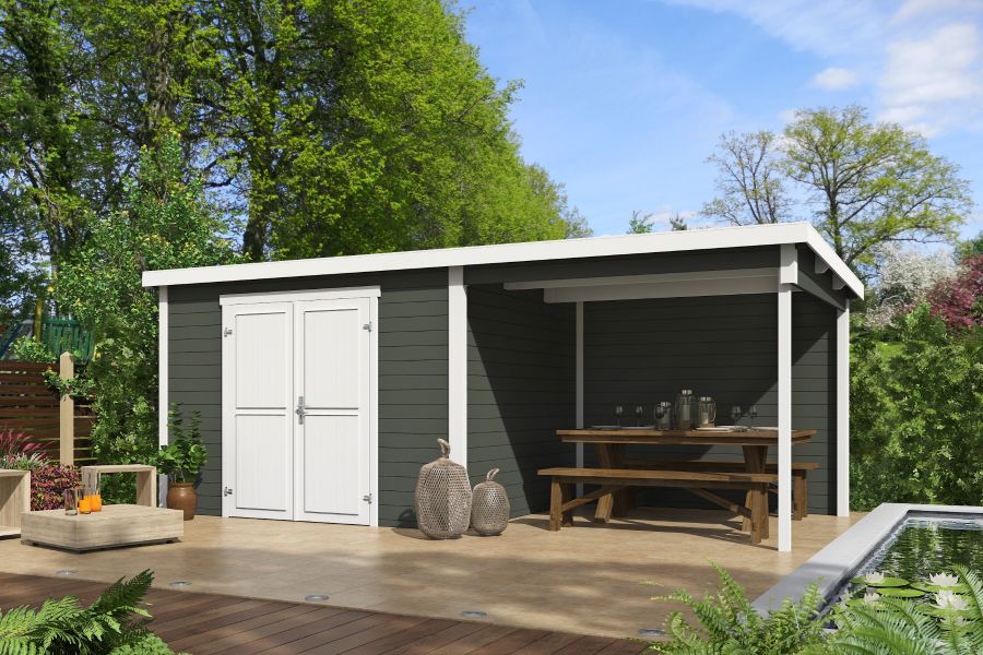 Tuinhuis Kjeld 550x250 cm - Green Grey-wit gecoat - main