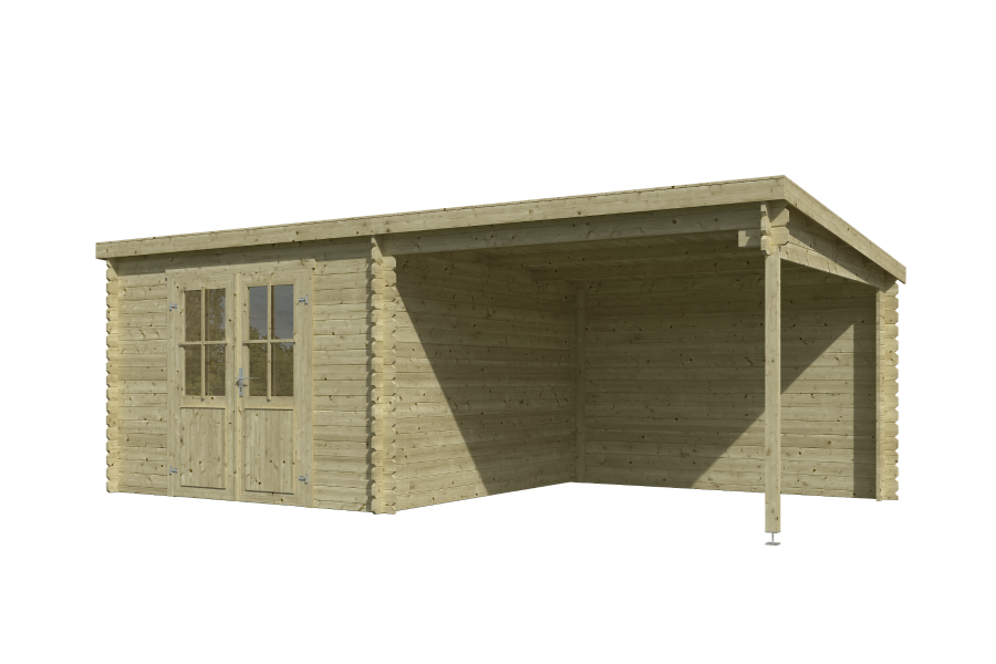 Outdoor Life Orlando Blokhut 581x292 cm 28 mm vuren Groen geïmpregneerd