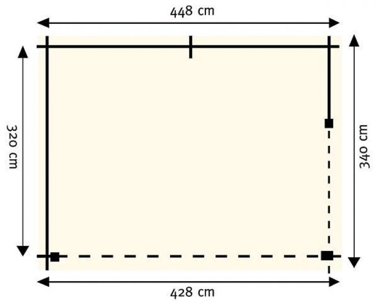 Buitenverblijf G4434 448x340 cm plattegrond