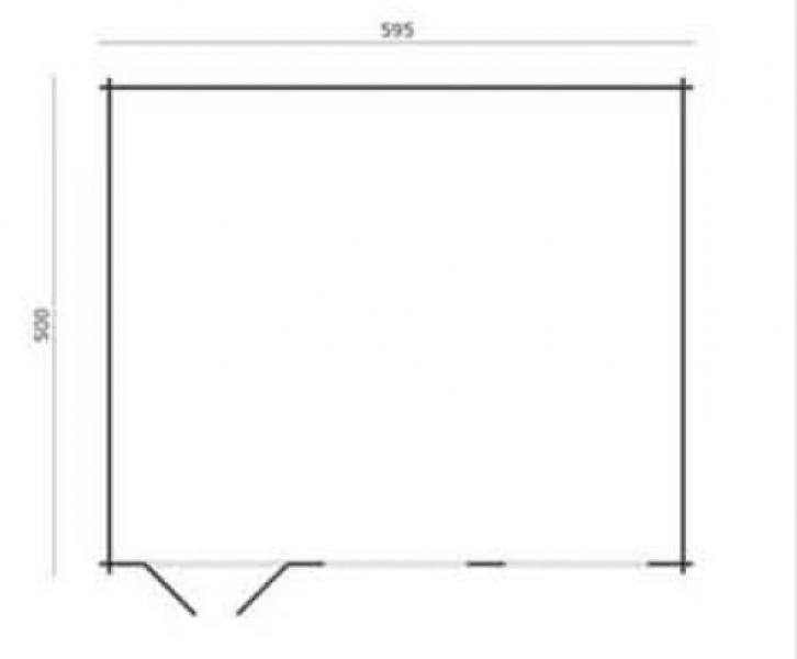 Blokhut Tova 595x500 cm + luifel 75 cm - red class wood geïmpregneerd