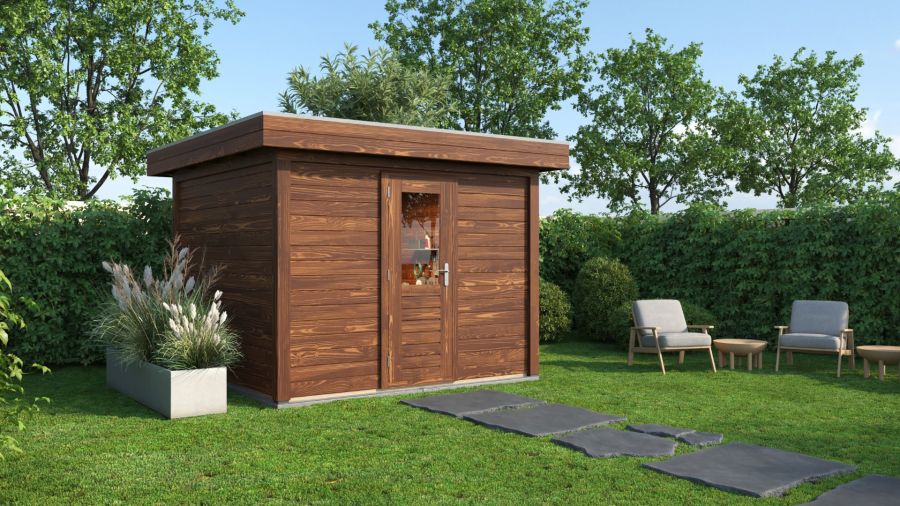 Lugarde Select Modern tuinhuis Groningen 300x300cm - Bruine olie