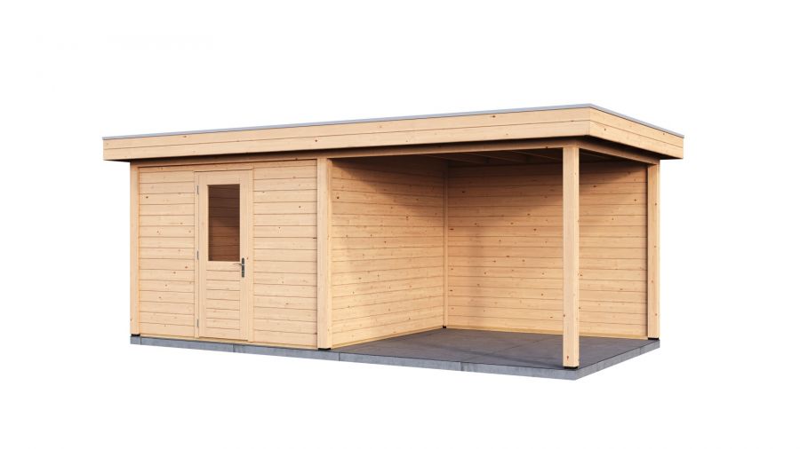Lugarde Select Modern tuinhuis met overkapping Nunspeet 300x300cm + 300cm - Onbehandeld