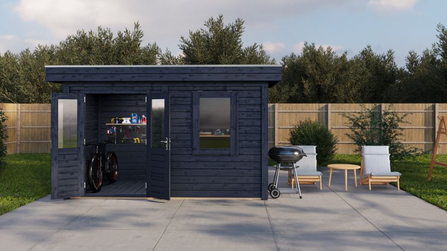 Lugarde Select Modern tuinhuis Gorssel 388x200cm - Zwarte olie
