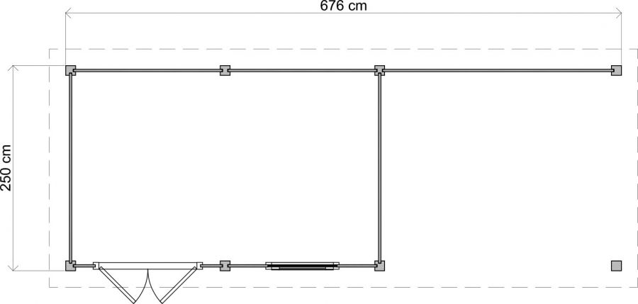 Lugarde Select Modern tuinhuis met overkapping Neerkant 388x250cm + 300cm - Zwarte olie