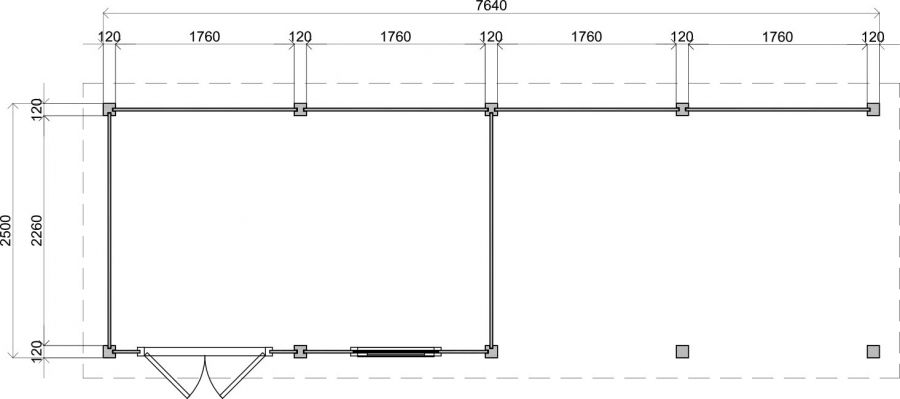 Lugarde Select Modern tuinhuis met overkapping Dronten 388x250cm + 400cm - Onbehandeld