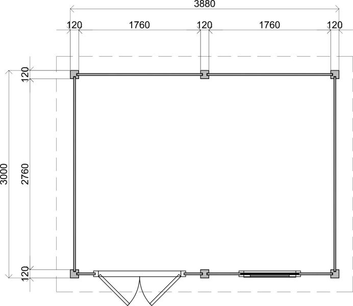 Lugarde Select Modern tuinhuis Bodegraven 388x300cm - Bruine olie