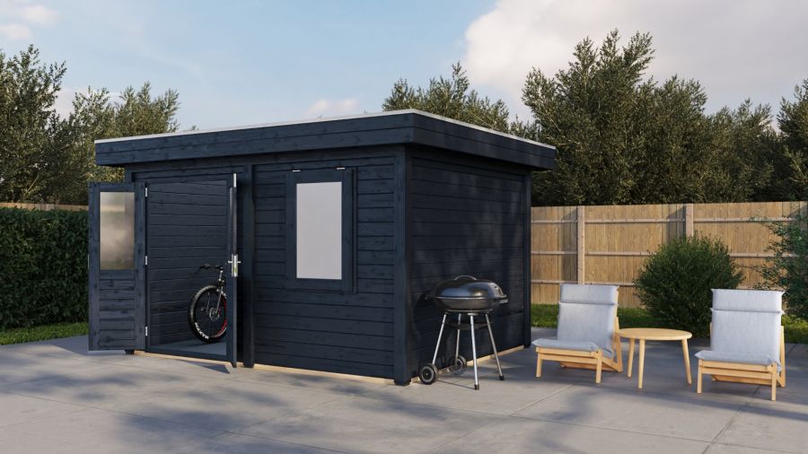 Lugarde Select Modern tuinhuis Bodegraven 388x300cm - Zwarte olie