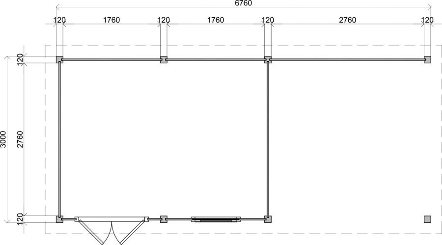Lugarde Select Modern tuinhuis met overkapping Emmen 388x300cm + 300cm - Bruine olie