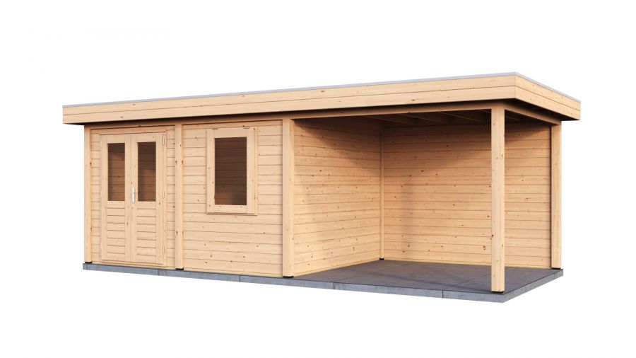 Lugarde Select Modern tuinhuis met overkapping Emmen 388x300cm + 300cm - Onbehandeld
