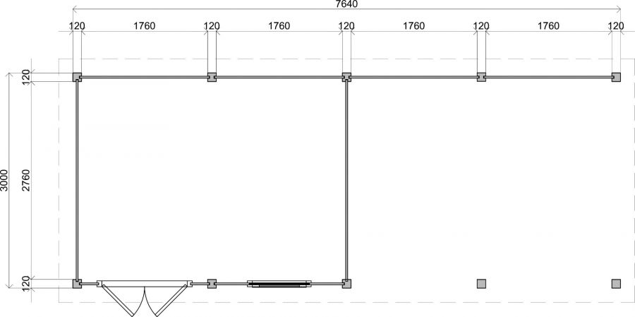 Lugarde Select Modern tuinhuis met overkapping Zutphen 388x300cm + 400cm - Zwarte olie