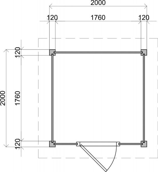 Lugarde Select Modern tuinhuis Den Haag 200x200 cm - Bruine olie