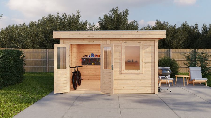 Lugarde Select Modern tuinhuis Rotterdam 388x388cm - Onbehandeld