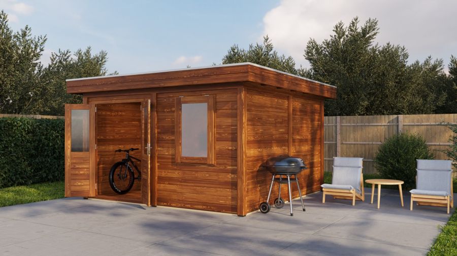 Lugarde Select Modern tuinhuis Rotterdam 388x388cm - Bruine olie