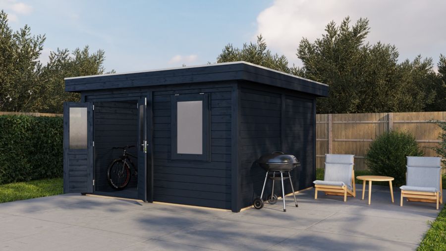 Lugarde Select Modern tuinhuis Rotterdam 388x388cm - Zwarte olie