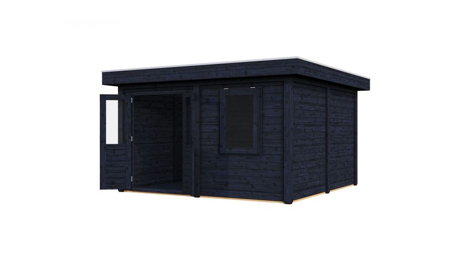 Lugarde Select Modern tuinhuis Rotterdam 388x388cm - Zwarte olie