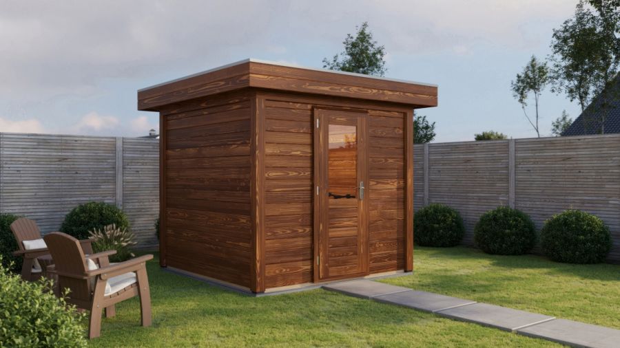 Lugarde Select Modern tuinhuis Garderen 250x250cm - Bruine olie