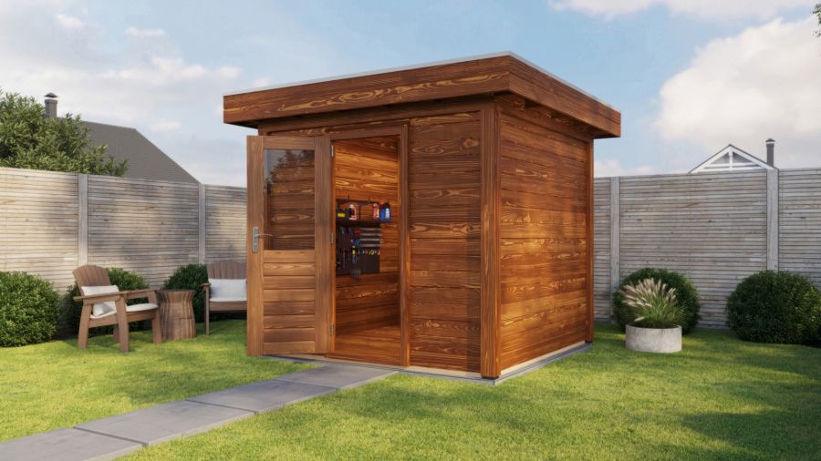 Lugarde Select Modern tuinhuis Garderen 250x250cm - Bruine olie