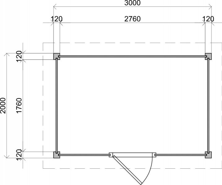 Lugarde Select Modern tuinhuis Hoeven 300x200cm - Onbehandeld
