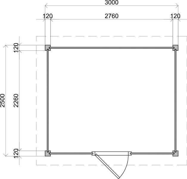 Lugarde Select Modern tuinhuis Amsterdam 300x250cm - Bruine olie