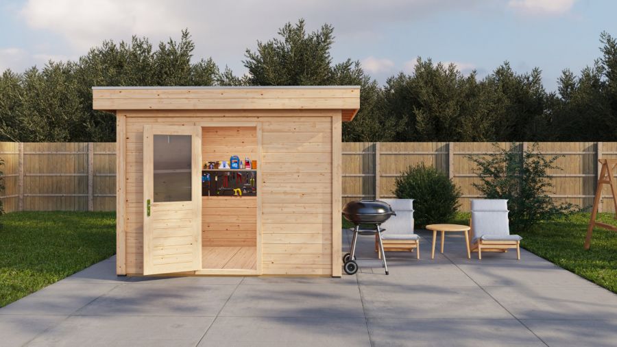 Lugarde Select Modern tuinhuis Amsterdam 300x250cm - Onbehandeld