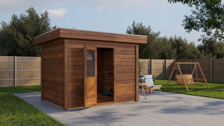 Lugarde Select Modern tuinhuis Amsterdam 300x250cm - Bruine olie