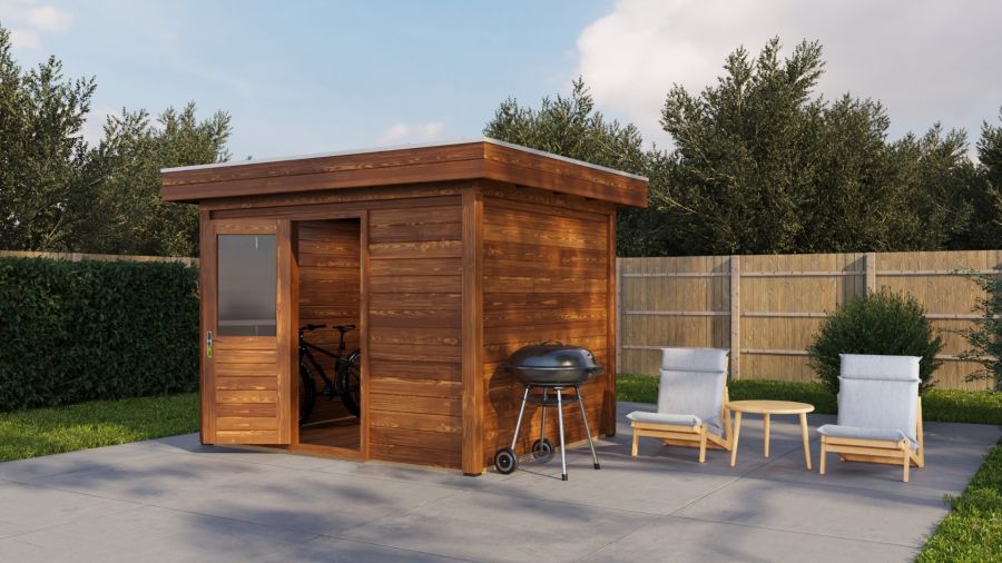 Lugarde Select Modern tuinhuis Amsterdam 300x250cm - Bruine olie