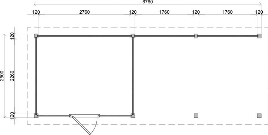 Lugarde Select Modern tuinhuis met overkapping Apeldoorn 300x250cm + 400cm - Zwarte olie